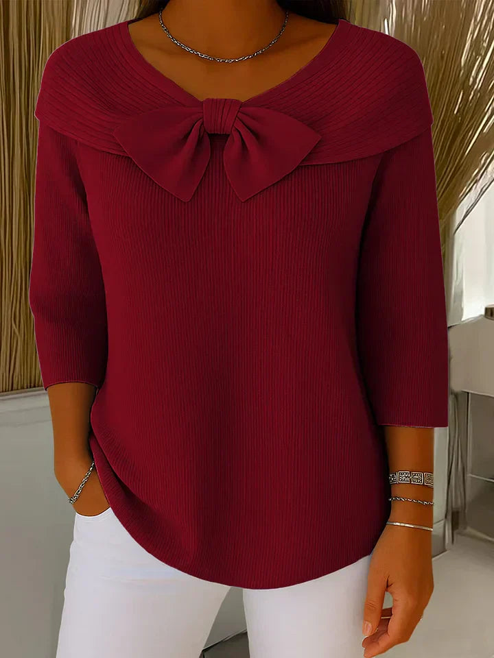 Clara™ | Elegant Bow Knit Sweater
