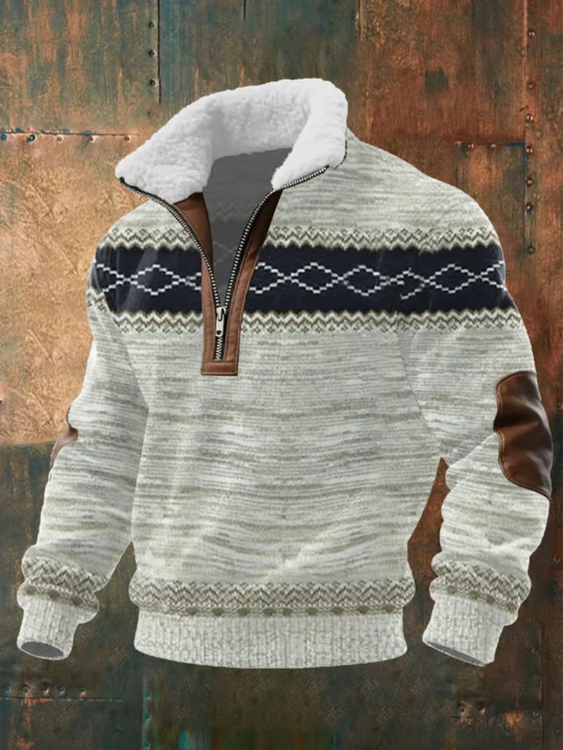 Orion™ Sherpa-Collar Knit Zip Sweater