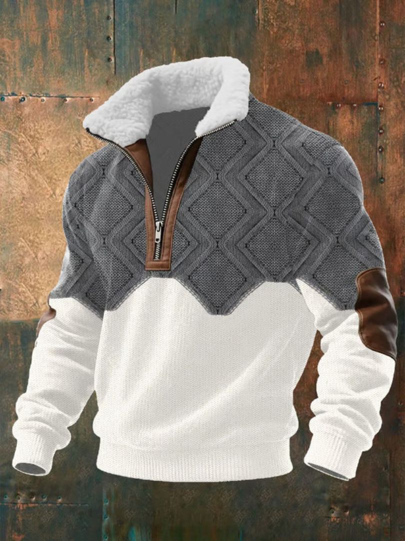 Orion™ Sherpa-Collar Knit Zip Sweater