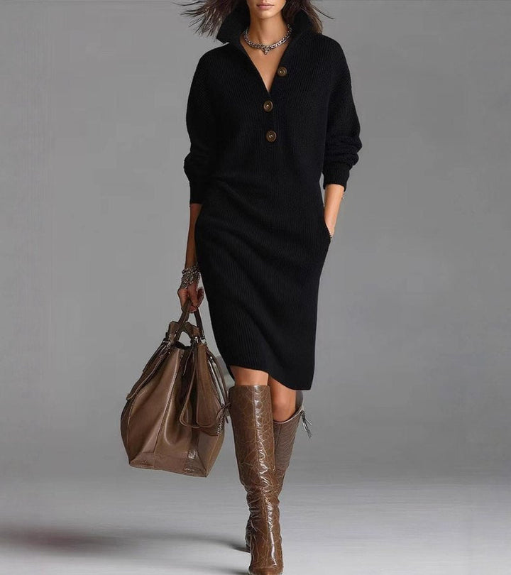 Aveline™ – Elegant Knit Winter Dress