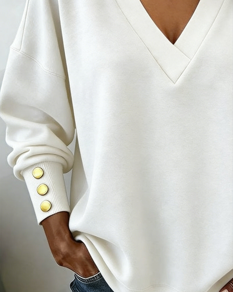 Stylish V-Neck Top with Horse Print