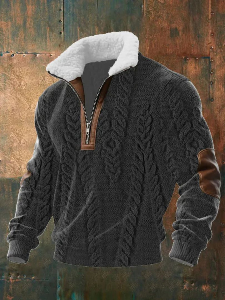 Orion™ Sherpa-Collar Knit Zip Sweater