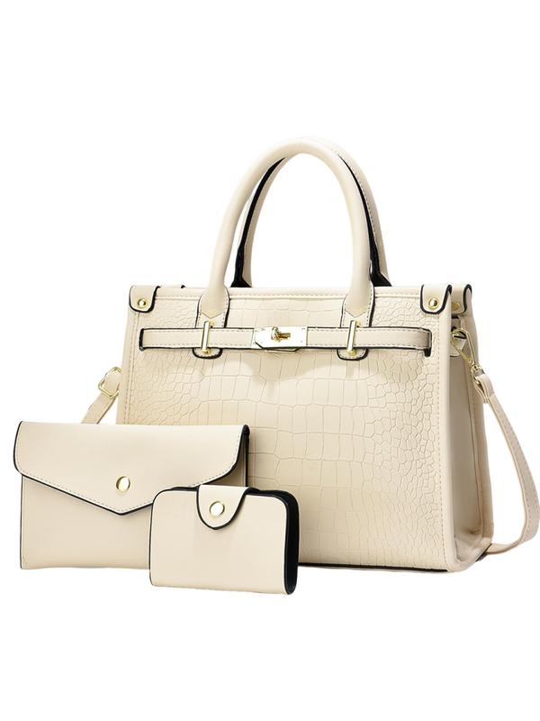 Nadine™ – Crocodile Embossed Large Capacity Crossbody Handbag Set