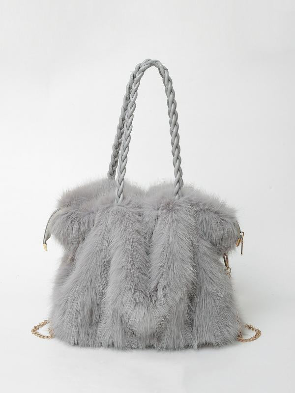 Luna | Plush Velvet Shoulder Tote