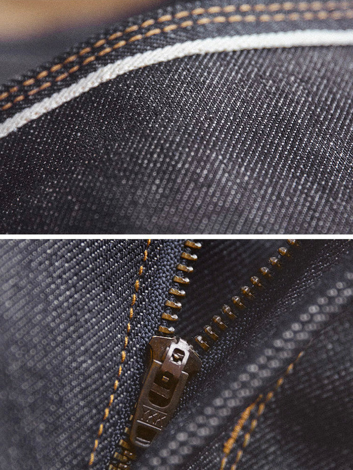 Men's American Retro Style Raw Denim Jeans