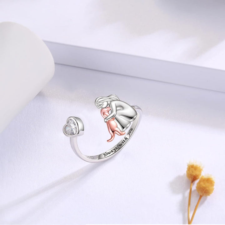 Anne™ – Heartfelt Dog Icon Ring (Rose)