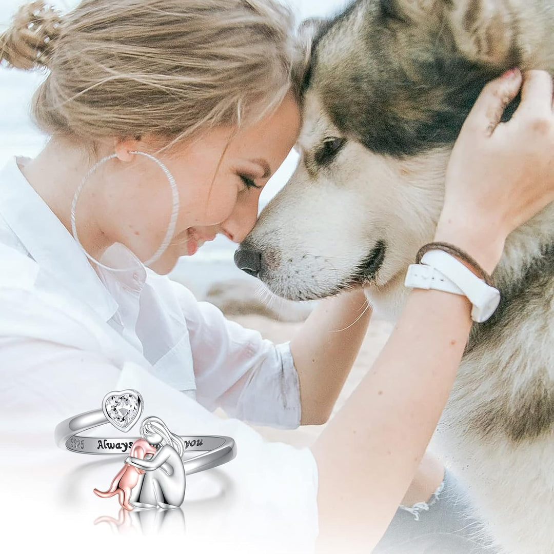 Anne™ – Heartfelt Dog Icon Ring (Rose)