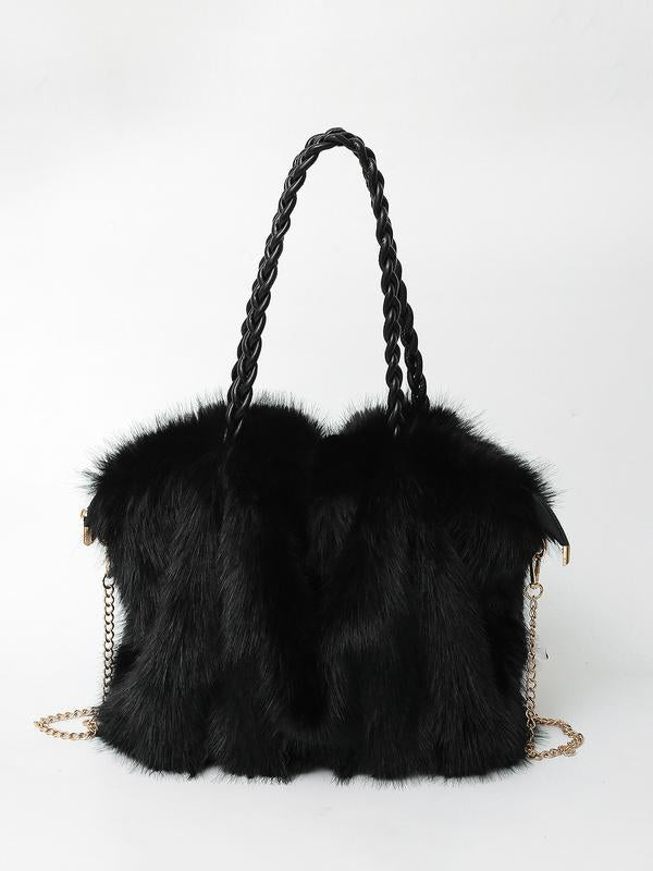Luna | Plush Velvet Shoulder Tote