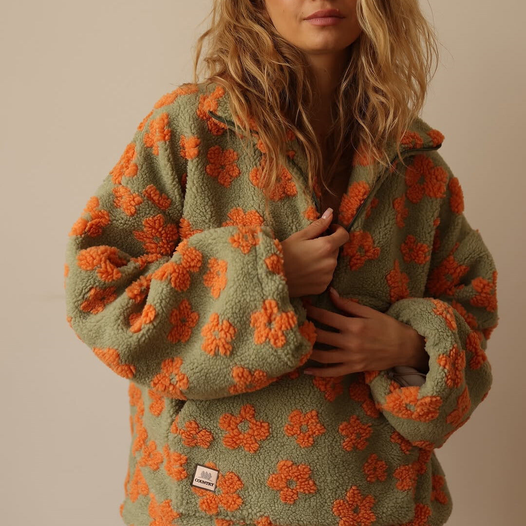 Daisy | Floral Fleece Jacket