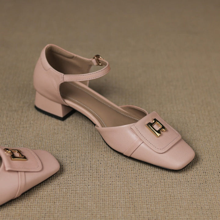 Aveline Buckle Leather Mary-Janes