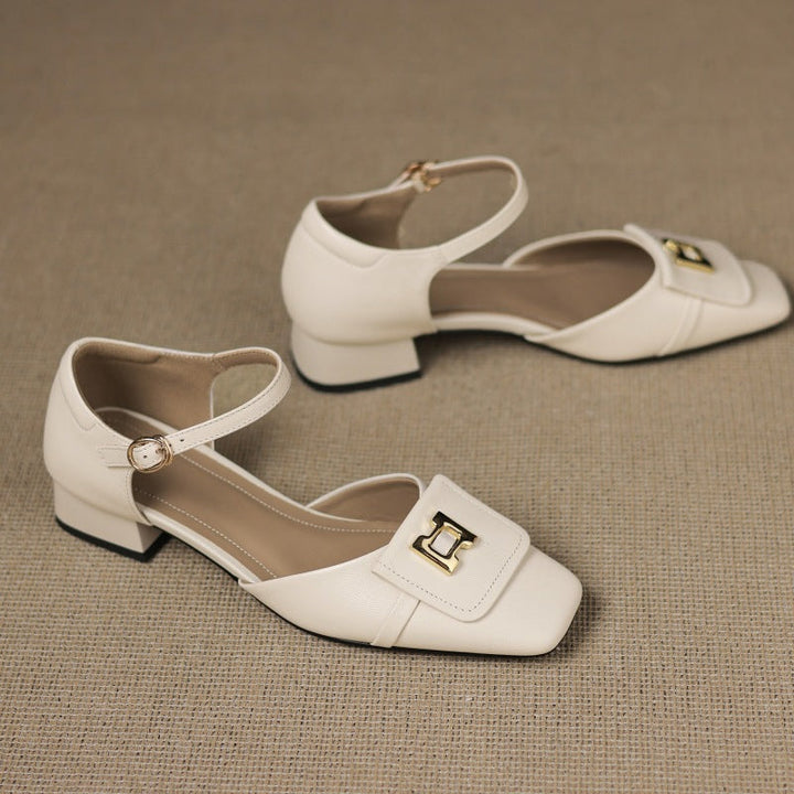 Aveline Buckle Leather Mary-Janes