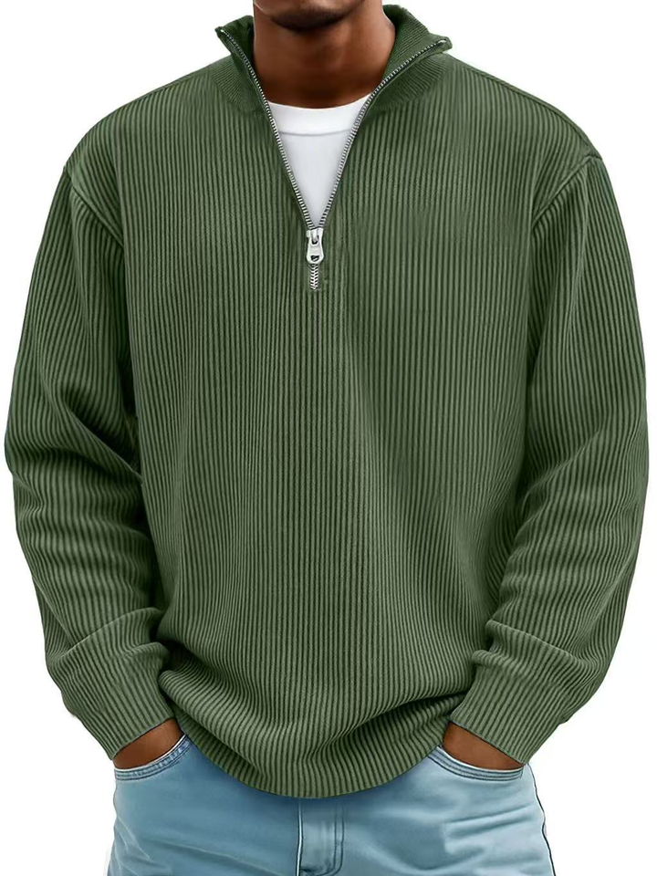 Owen | Corduroy Zip Up Sweater
