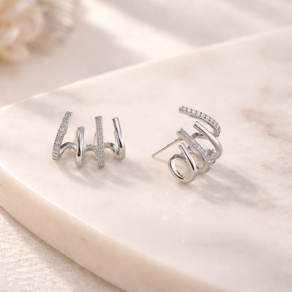 Alma – Gold-Plated Spiral Earrings