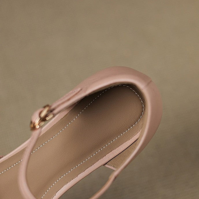 Aveline Buckle Leather Mary-Janes