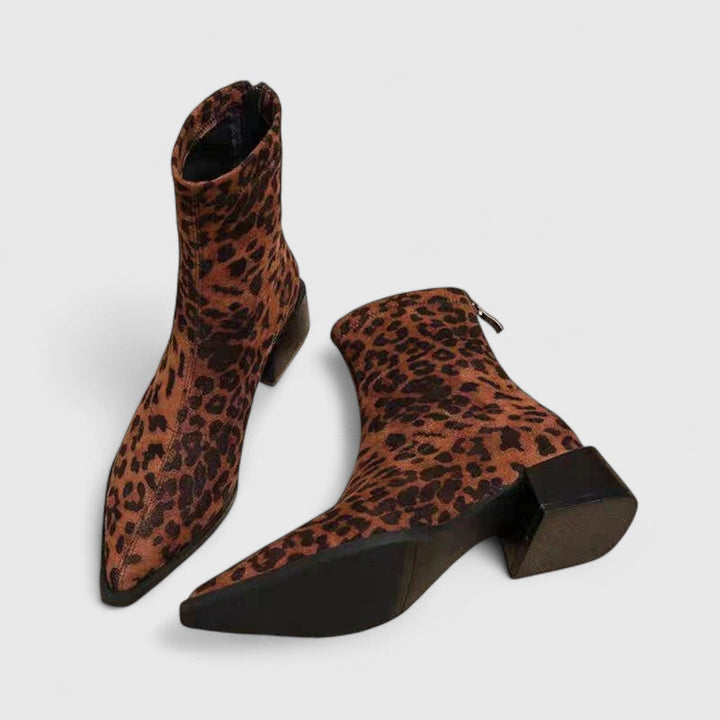 Lora™ | Chic Leopard Ankle Boots
