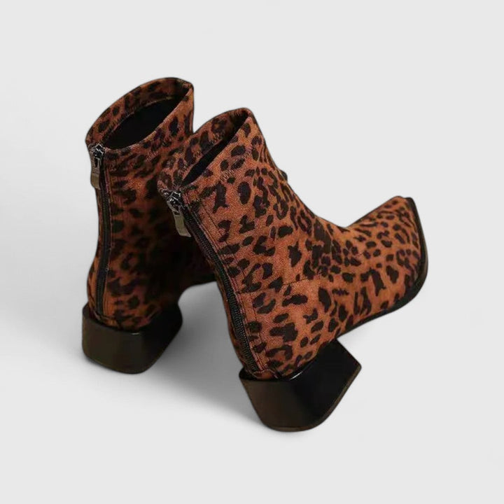 Lora™ | Chic Leopard Ankle Boots