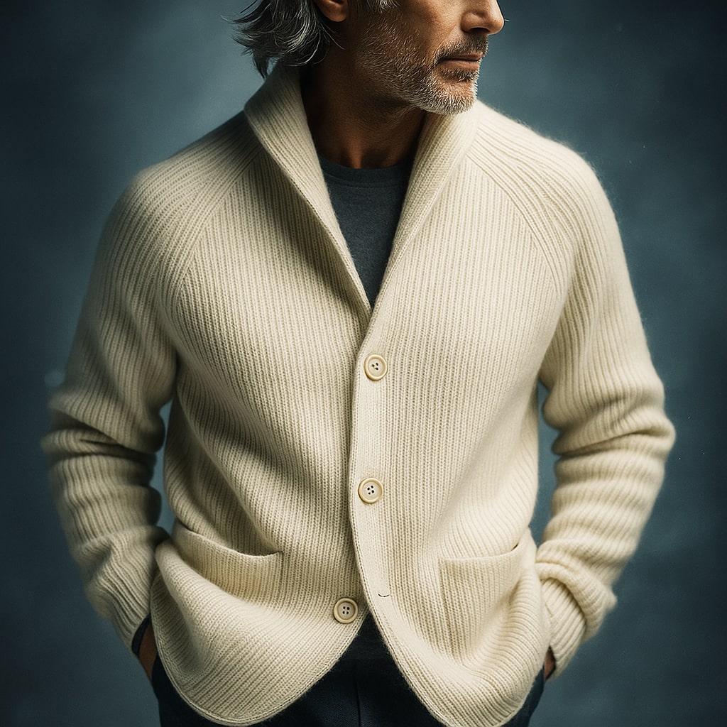 Rossi™ Wool Ribbed Cardigan