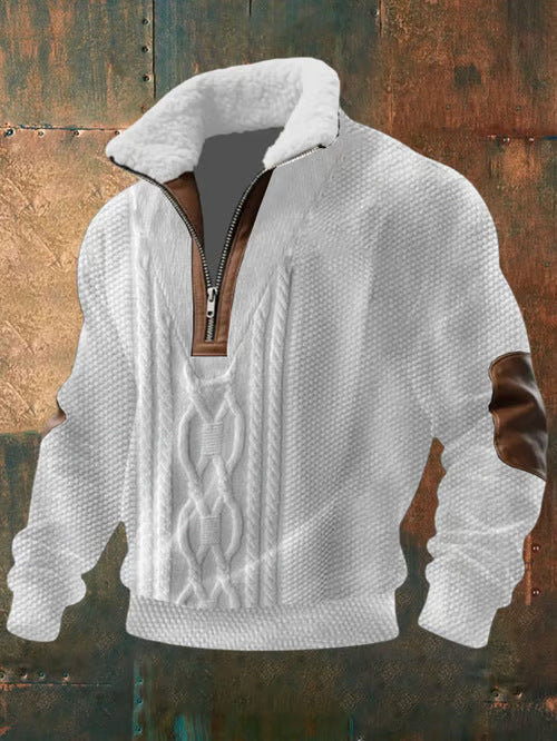 Orion™ Sherpa-Collar Knit Zip Sweater