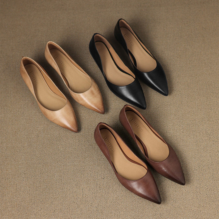 Arla Genuine Leather Flats