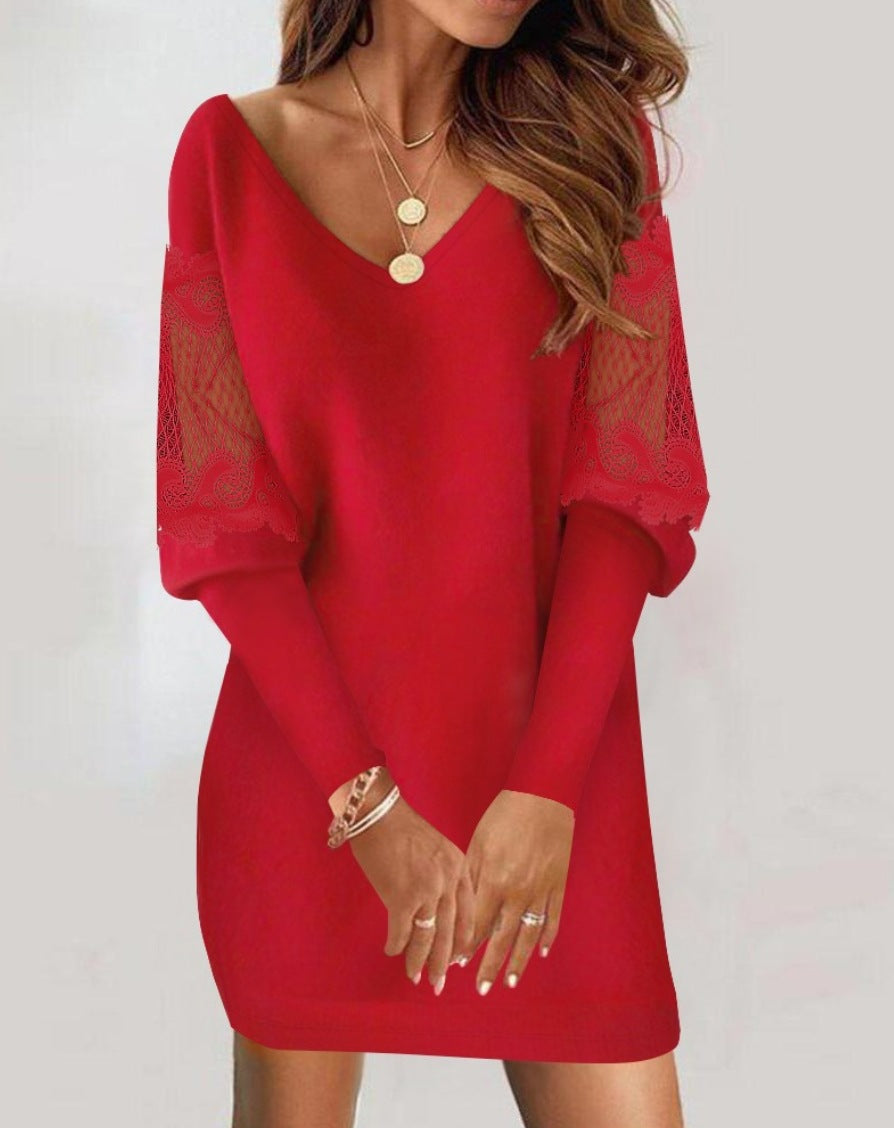 Elegant Lace Sleeve Dress