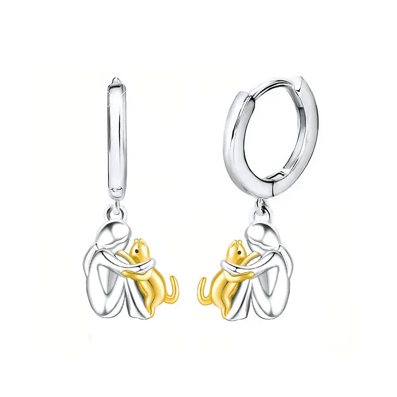 Hailey™ – Cat Embrace Icon Hoop Earrings