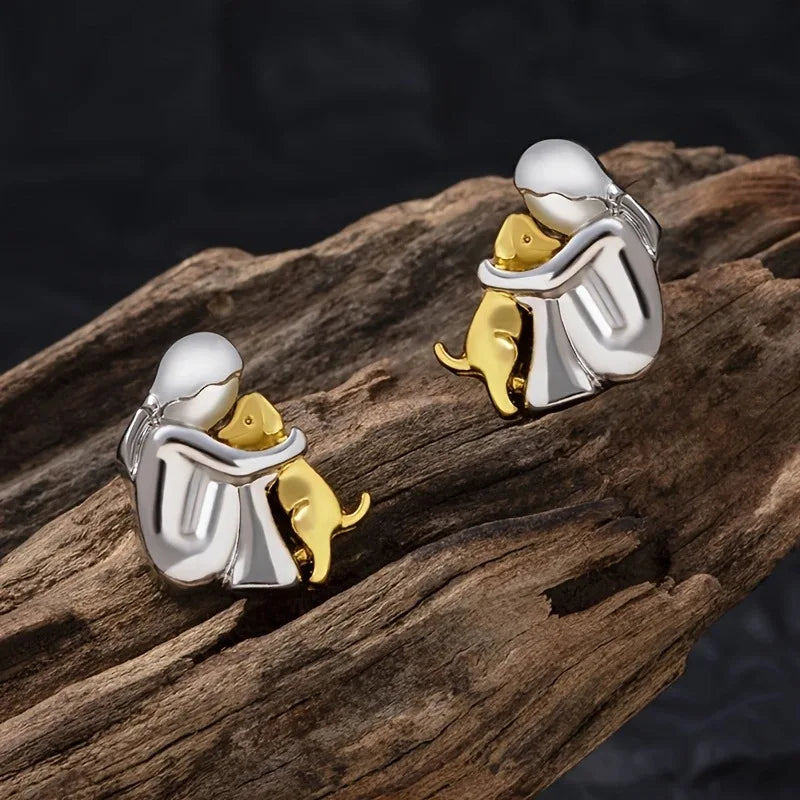 Lina™ – Dog Embrace Icon Earrings