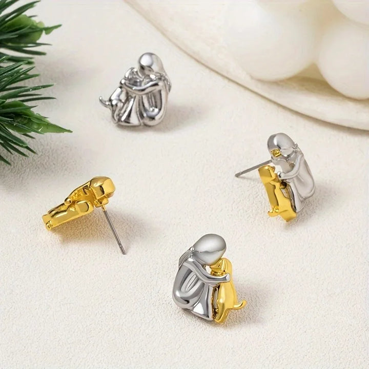 Lina™ – Dog Embrace Icon Earrings