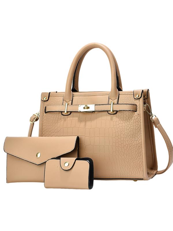 Nadine™ – Crocodile Embossed Large Capacity Crossbody Handbag Set