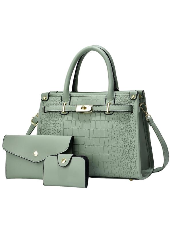 Nadine™ – Crocodile Embossed Large Capacity Crossbody Handbag Set