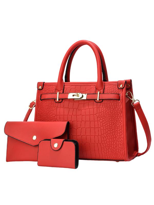 Nadine™ – Crocodile Embossed Large Capacity Crossbody Handbag Set