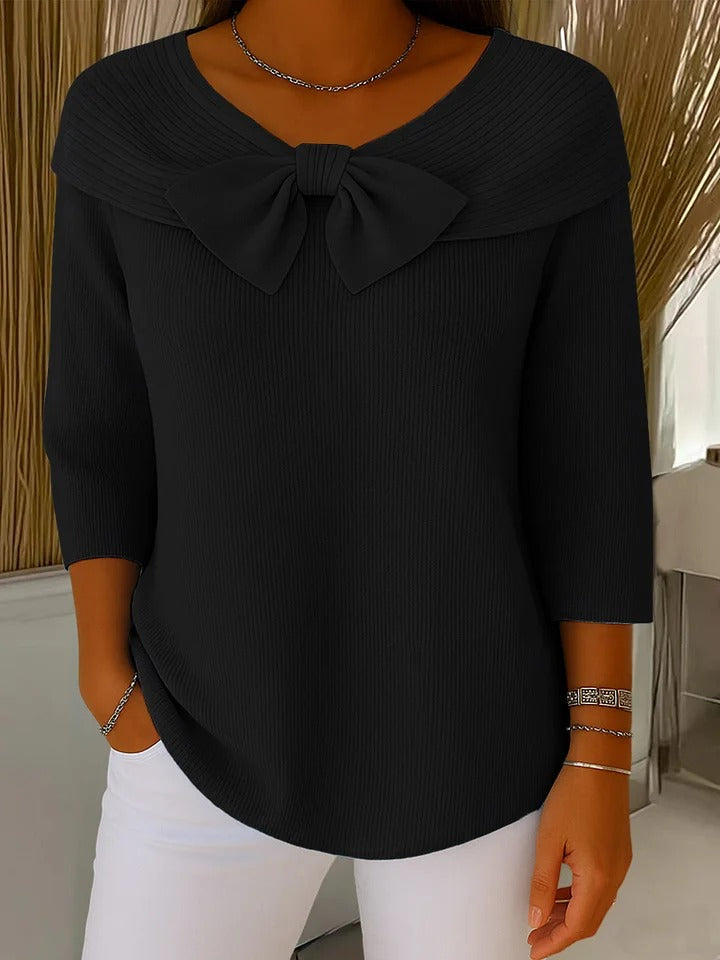 Clara™ | Elegant Bow Knit Sweater