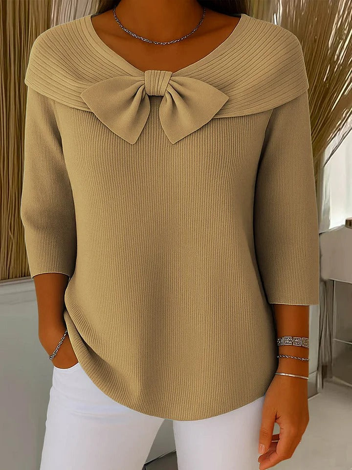 Clara™ | Elegant Bow Knit Sweater