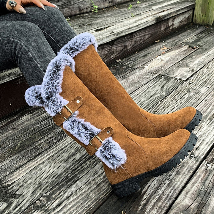 Nora™ | Thick Plush Mid-Calf Snow Boots