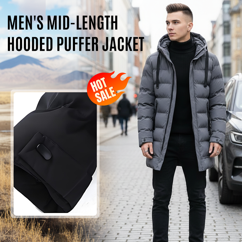 Men’s Mid-Length Hooded Puffer Jacket