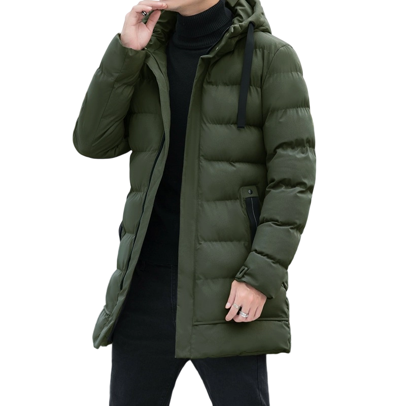 Men’s Mid-Length Hooded Puffer Jacket